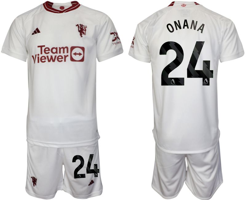 Men 2023-2024 Club Manchester United away white #24 Soccer Jersey